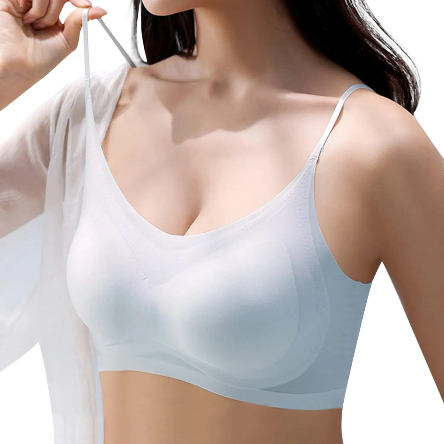 for Large Bust Sports Bra Yoga Sporty Ice Silk Seamless No Show Push Up Sports Bras Gym for Women Supportive Running