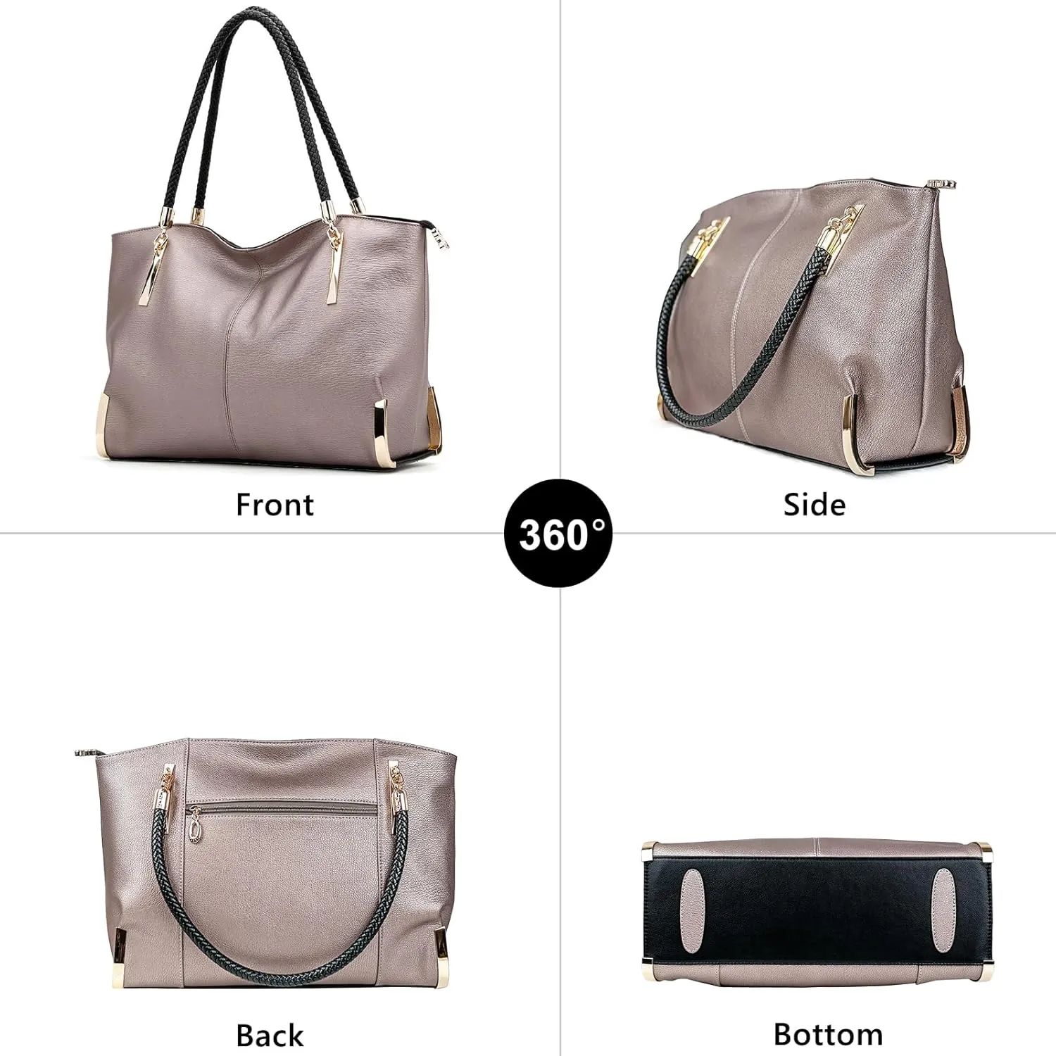 FOXLOVER Large Capacity Tote Handbags for Women, Women's Top-handle Bags Fashion Shoulder Bags Purses Minimalist design