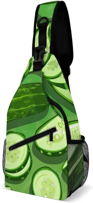 Fresh Dill Pickle Fashion Sling Bag Backpack Crossbody Shoulder Chest Bags Hiking Daypack