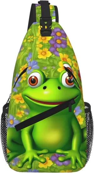Frog Sling Bag For Women Men Travel Hiking Backpack Crossbody Shoulder Chest Bags Casual Daypack