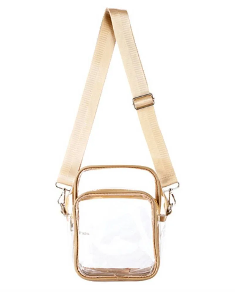 Front Pocket Rectangular Clear Crossbody Bag