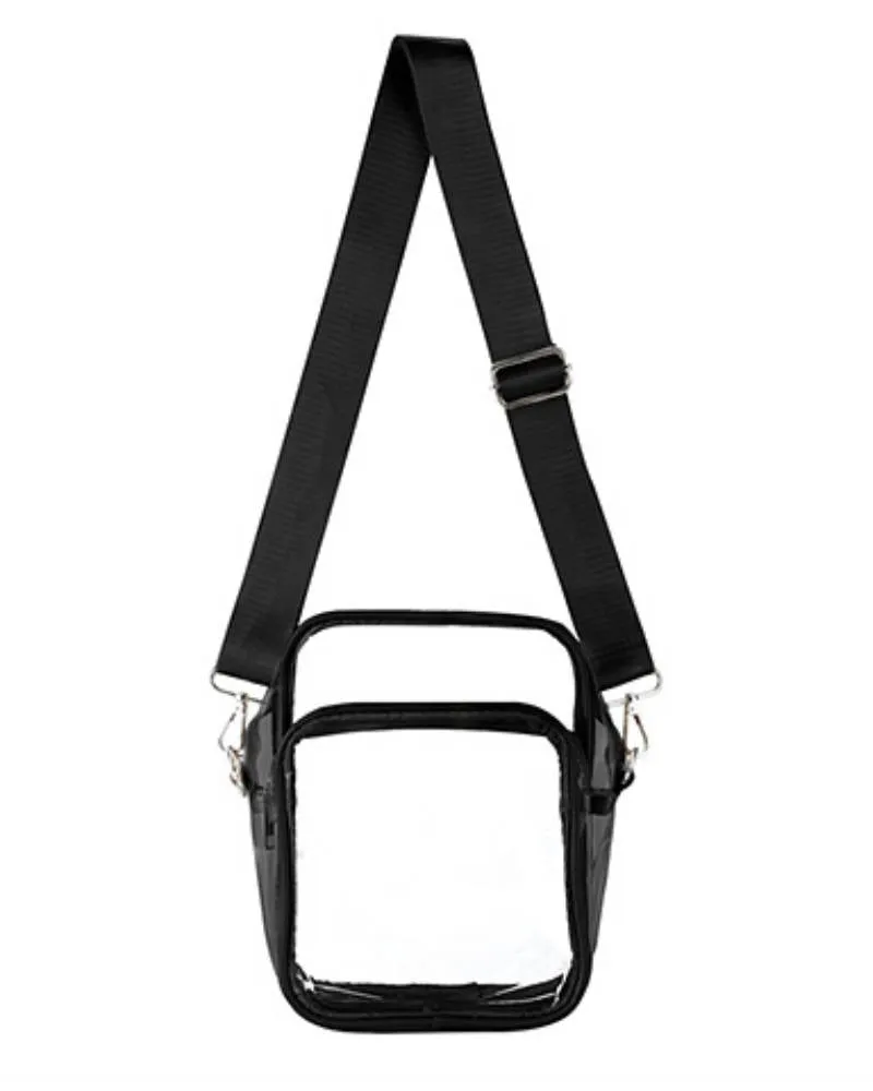 Front Pocket Rectangular Clear Crossbody Bag