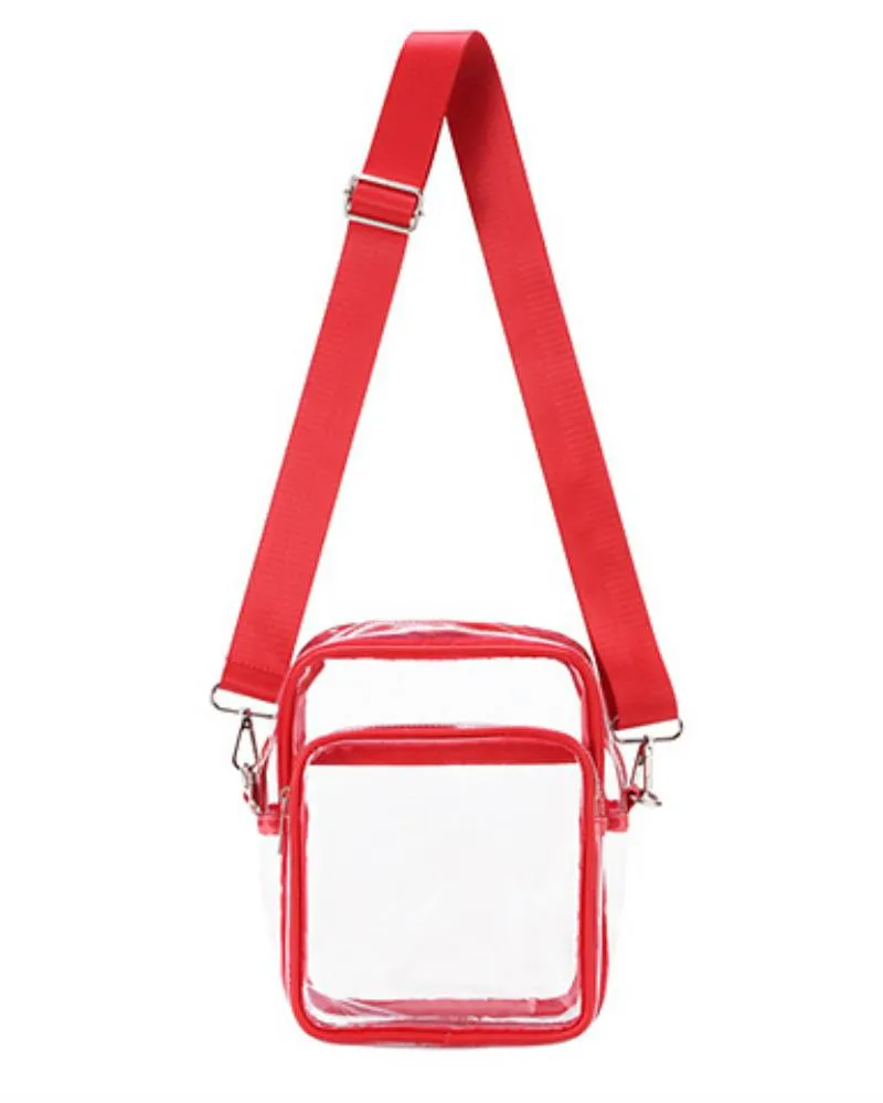 Front Pocket Rectangular Clear Crossbody Bag