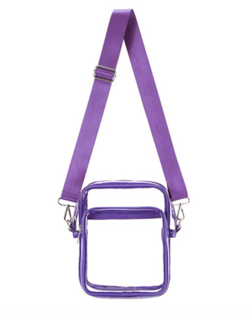 Front Pocket Rectangular Clear Crossbody Bag