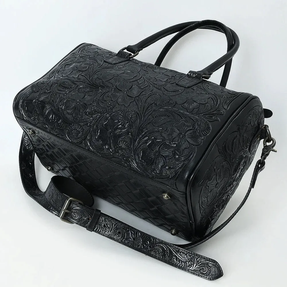Frontier Belle Hand Tooled Leather Duffel Bag