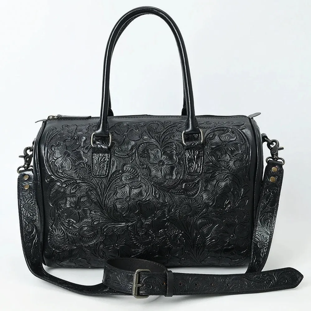 Frontier Belle Hand Tooled Leather Duffel Bag