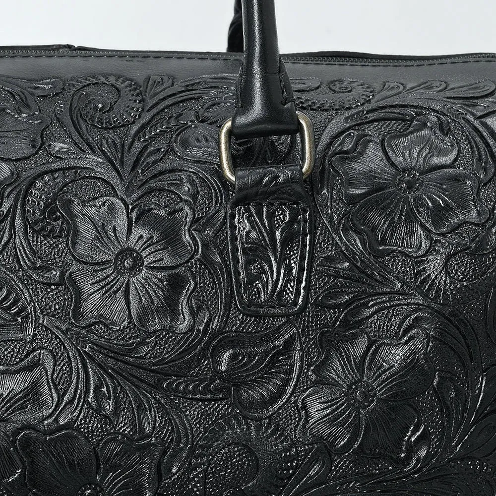 Frontier Belle Hand Tooled Leather Duffel Bag