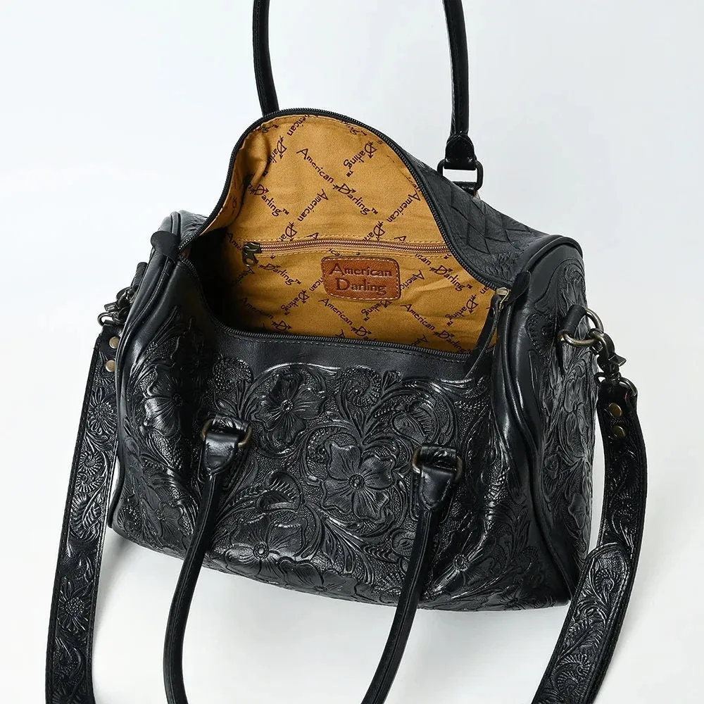 Frontier Belle Hand Tooled Leather Duffel Bag