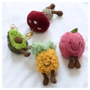 Fruit Plush Keychain- Cartoon Avocado Pineapple Cherry
