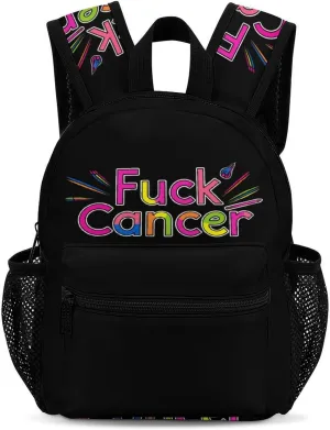 Fuck Cancer Awareness 13 Inch Backpack Waterproof Lightweight Travel Backpack Purse Hiking Daypack