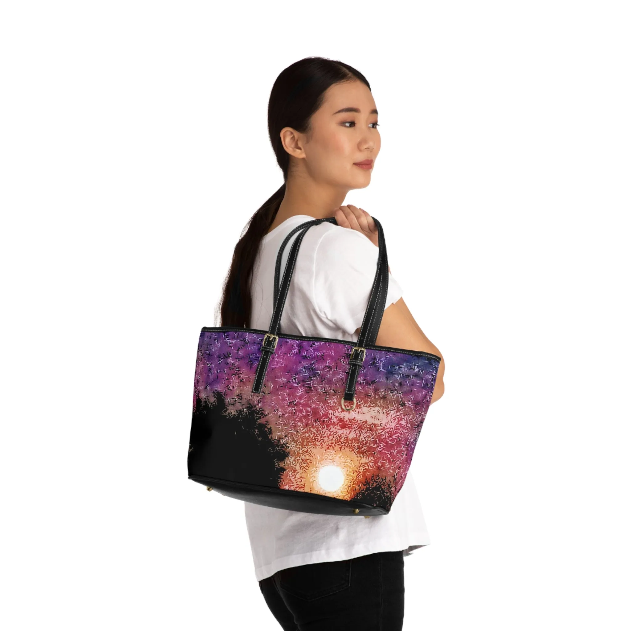 Full Moon PU Leather Shoulder Bag