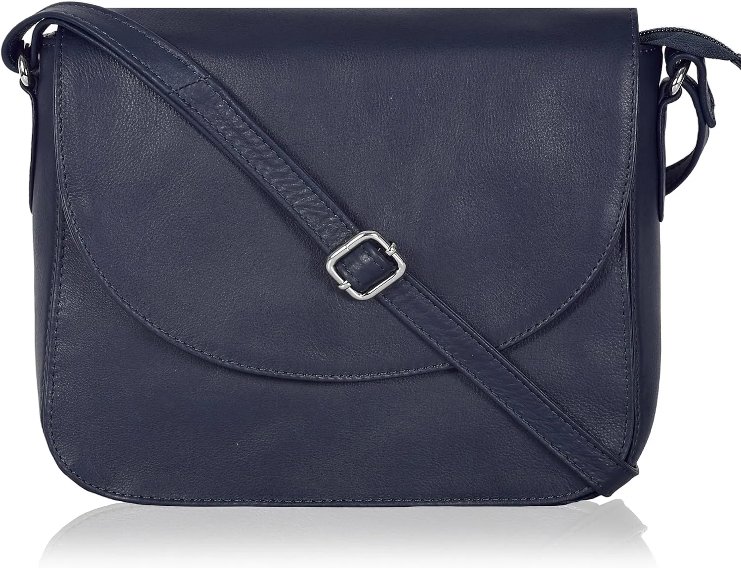 Genuine Leather Shoulder Crossbody Purse For Women with Adjustable Strap, Mobile Pocket & Outside & Inside Zipper