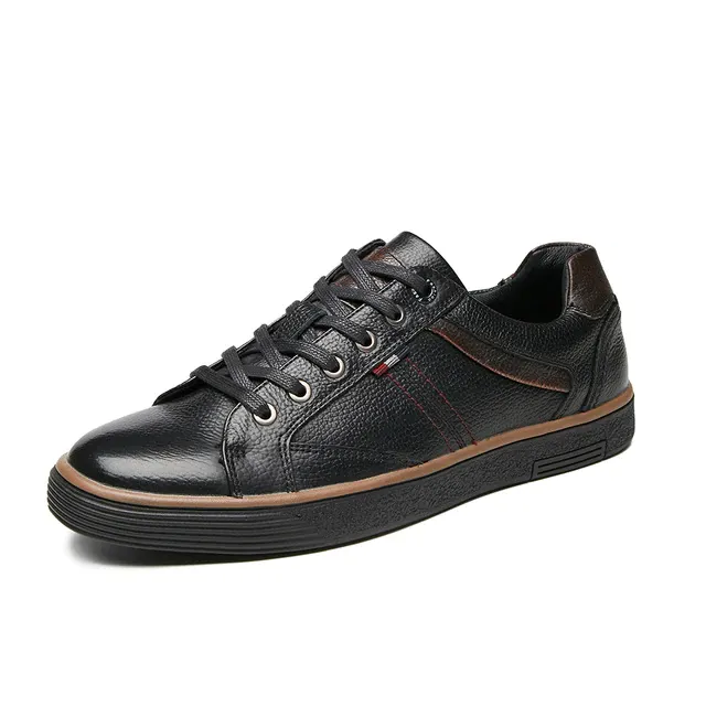 Genuine Leather Vintage Look Low Top Men Sneakers
