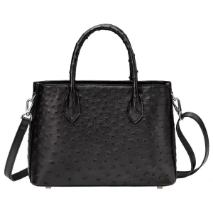 Genuine Ostrich Leather Mini Top Handle Bag