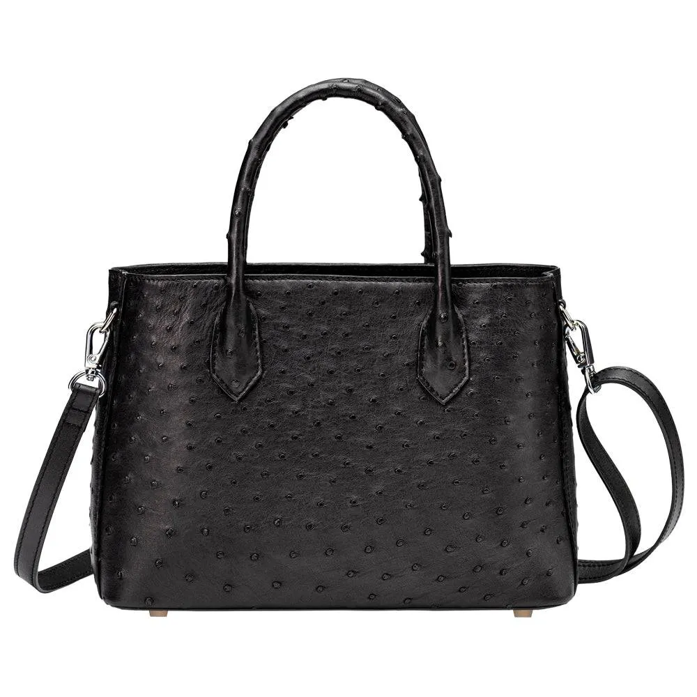 Genuine Ostrich Leather Mini Top Handle Bag