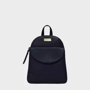 'GEORGE' Navy Mini Pebble Grain Leather Backpack