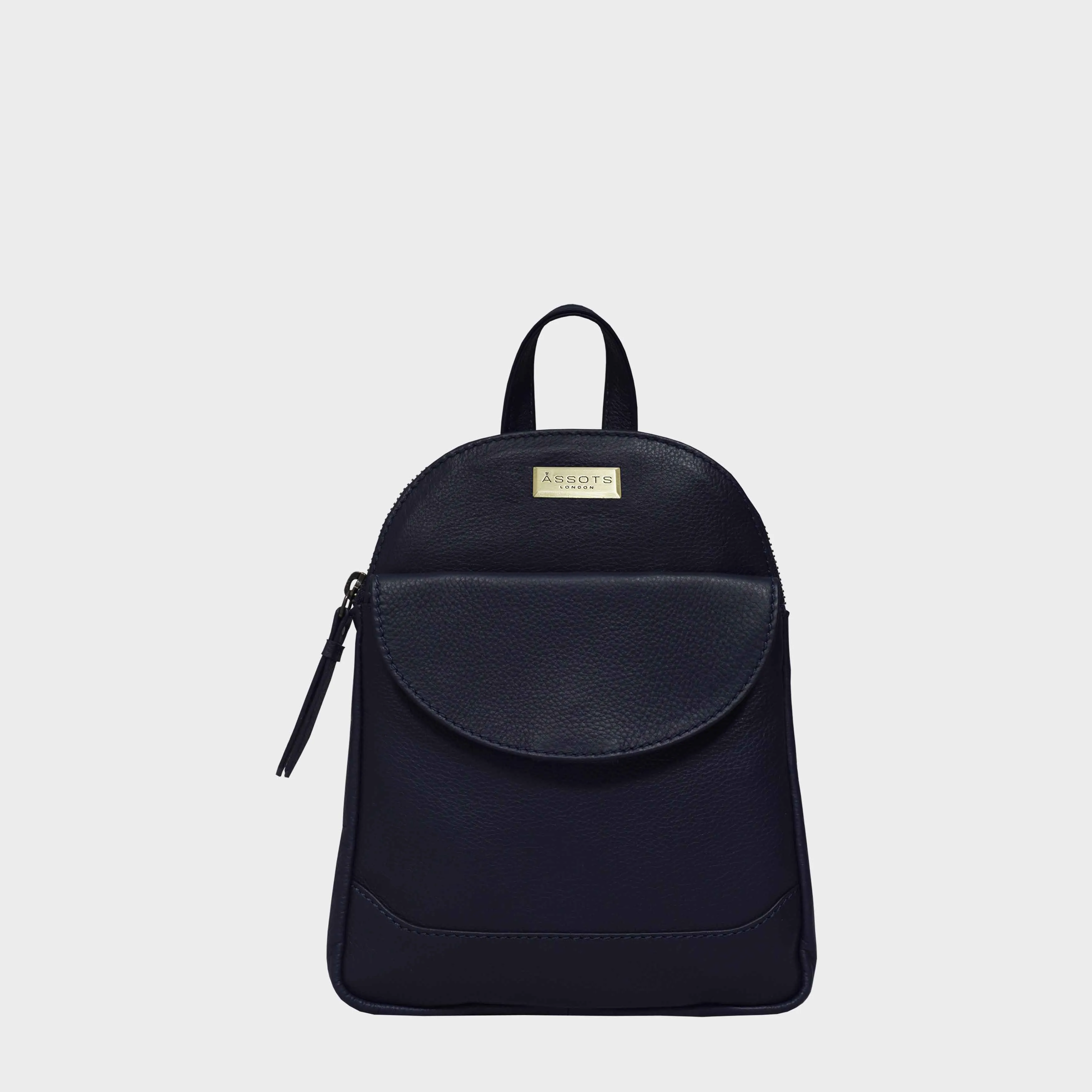 'GEORGE' Navy Mini Pebble Grain Leather Backpack