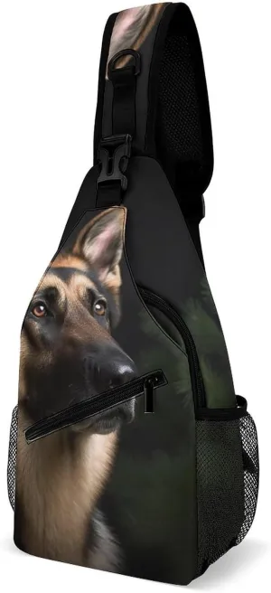 German Shepherd Sling Bag Crossbody Chest Bags Hiking Backpack Shoulder Backpack For Women Men Travel