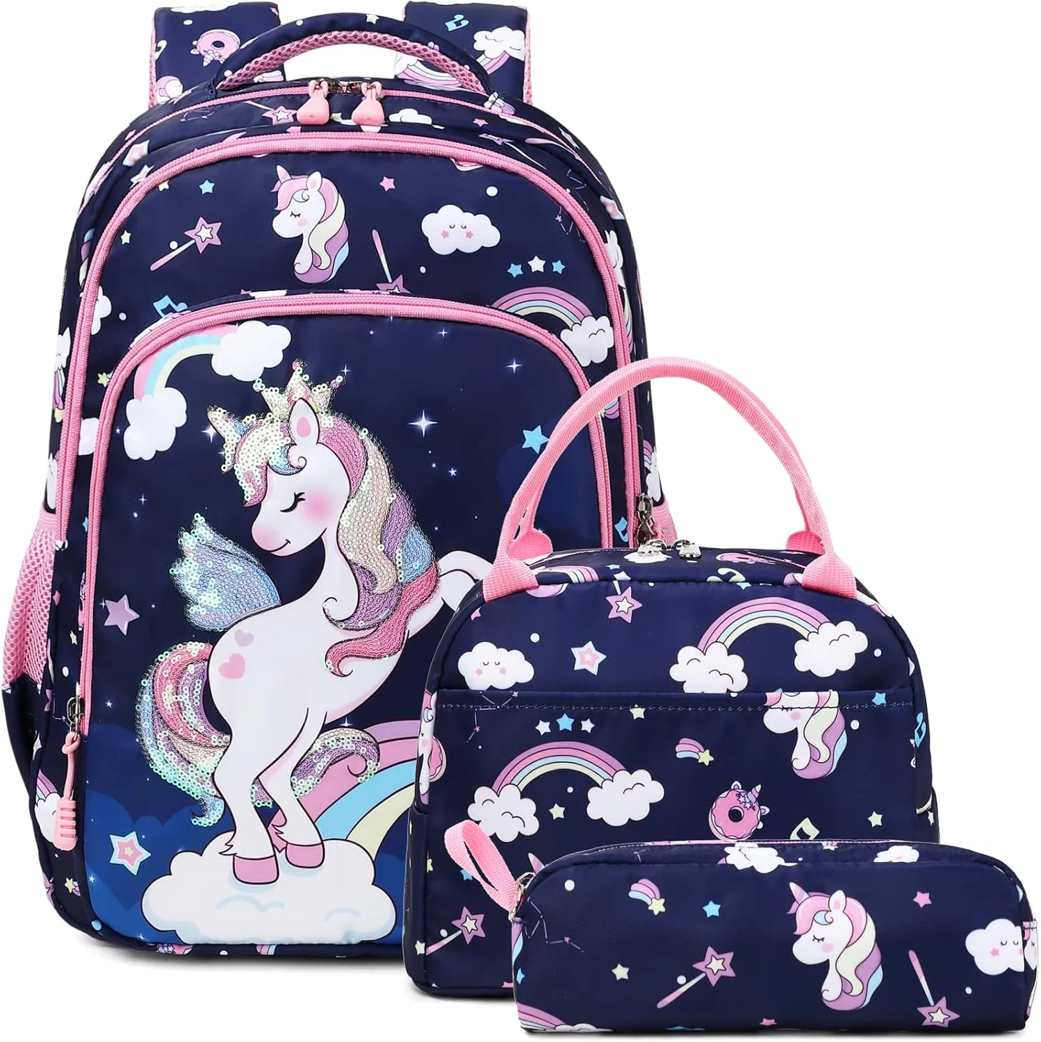 Girls Backpack for Elementary Kids School Bookbag Set Cute Unicorn Backpacks for Girls Water Resistant