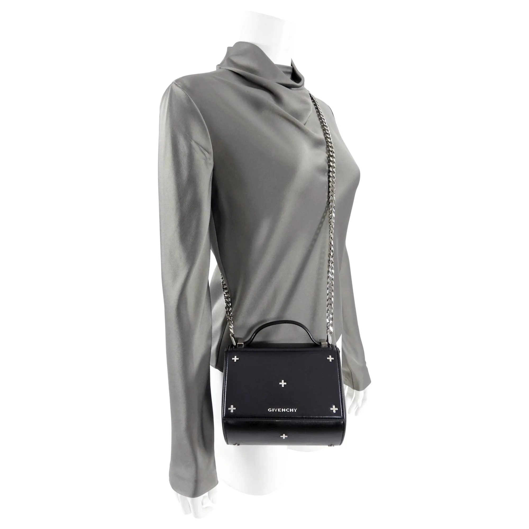Givenchy Black Mini Pandora Box Chain Crossbody Bag