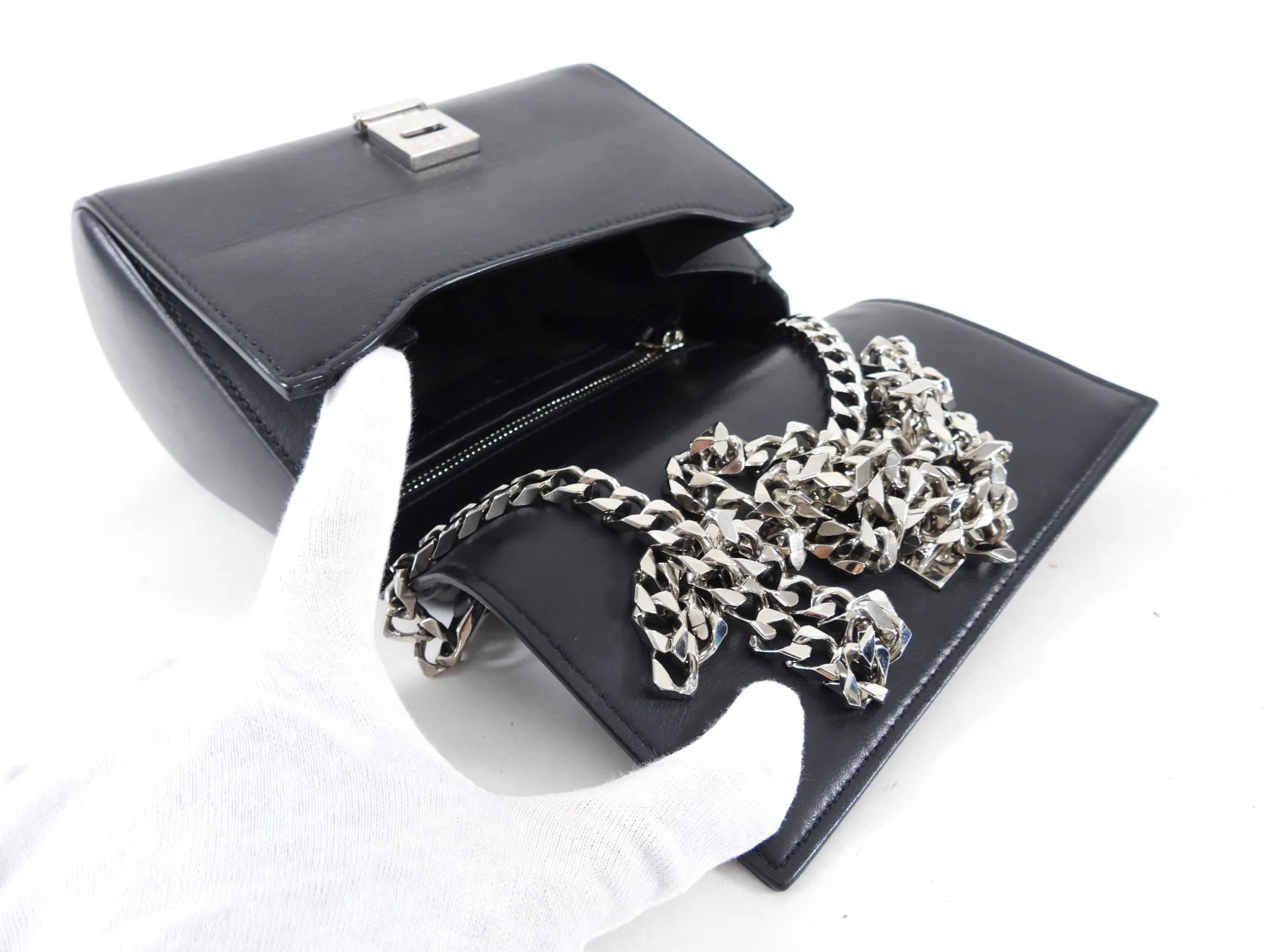 Givenchy Black Mini Pandora Box Chain Crossbody Bag