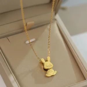 Gold Color Lovely Rabbit Pendant Necklace Pendant Choker Jewelry Birthday Gifts For Women