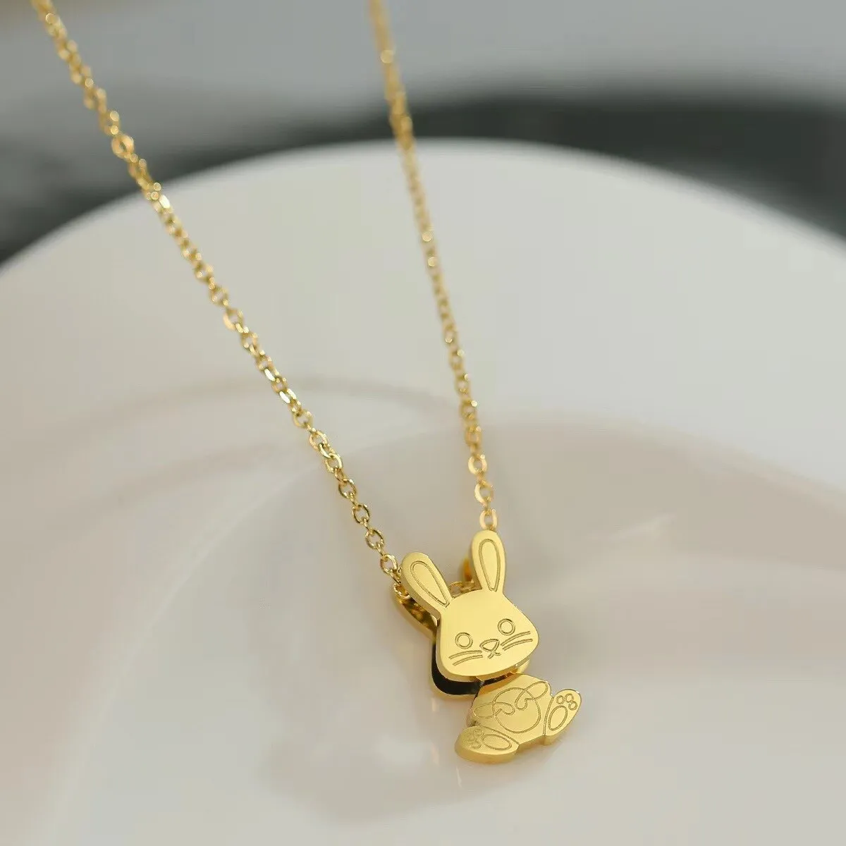 Gold Color Lovely Rabbit Pendant Necklace Pendant Choker Jewelry Birthday Gifts For Women