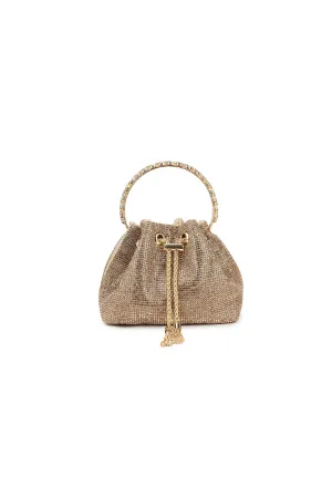 Gold Crystal Pouch Evening Bag