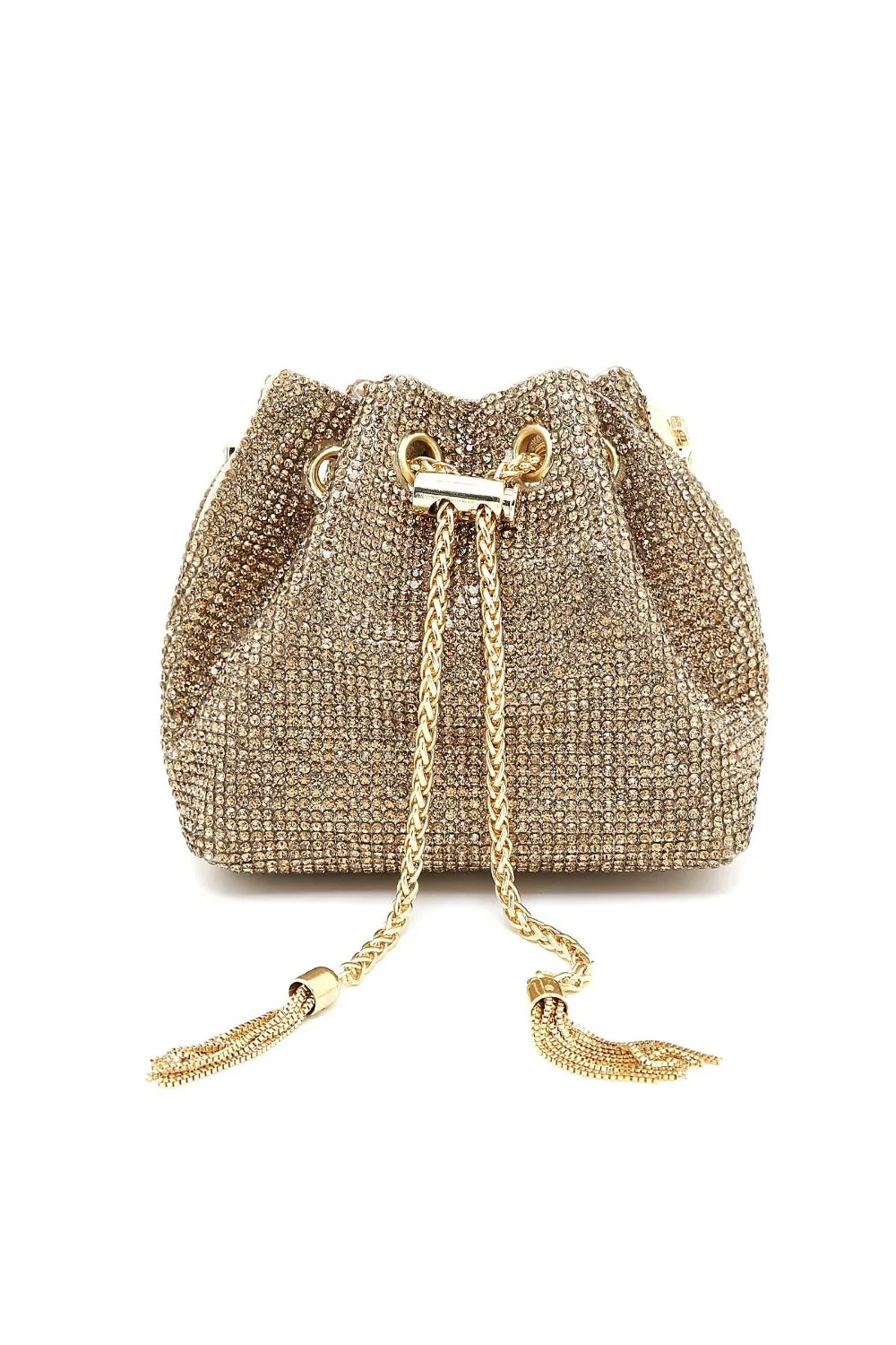 Gold Crystal Pouch Evening Bag