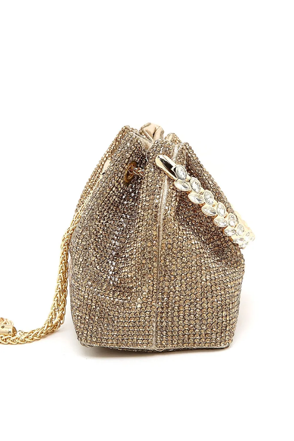 Gold Crystal Pouch Evening Bag
