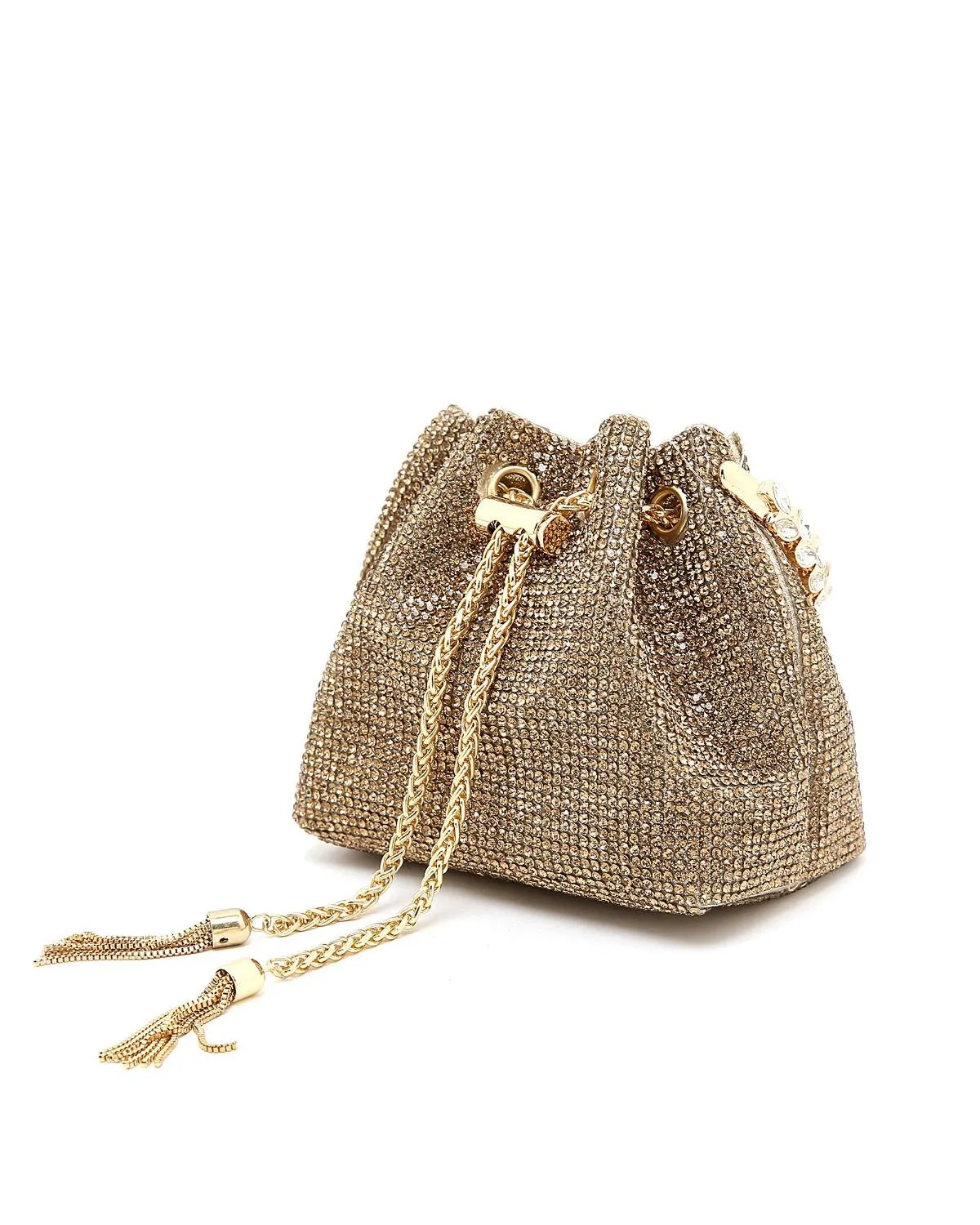 Gold Crystal Pouch Evening Bag