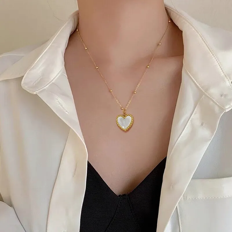 Gold Plated Double Sided Pattern Necklace for Women