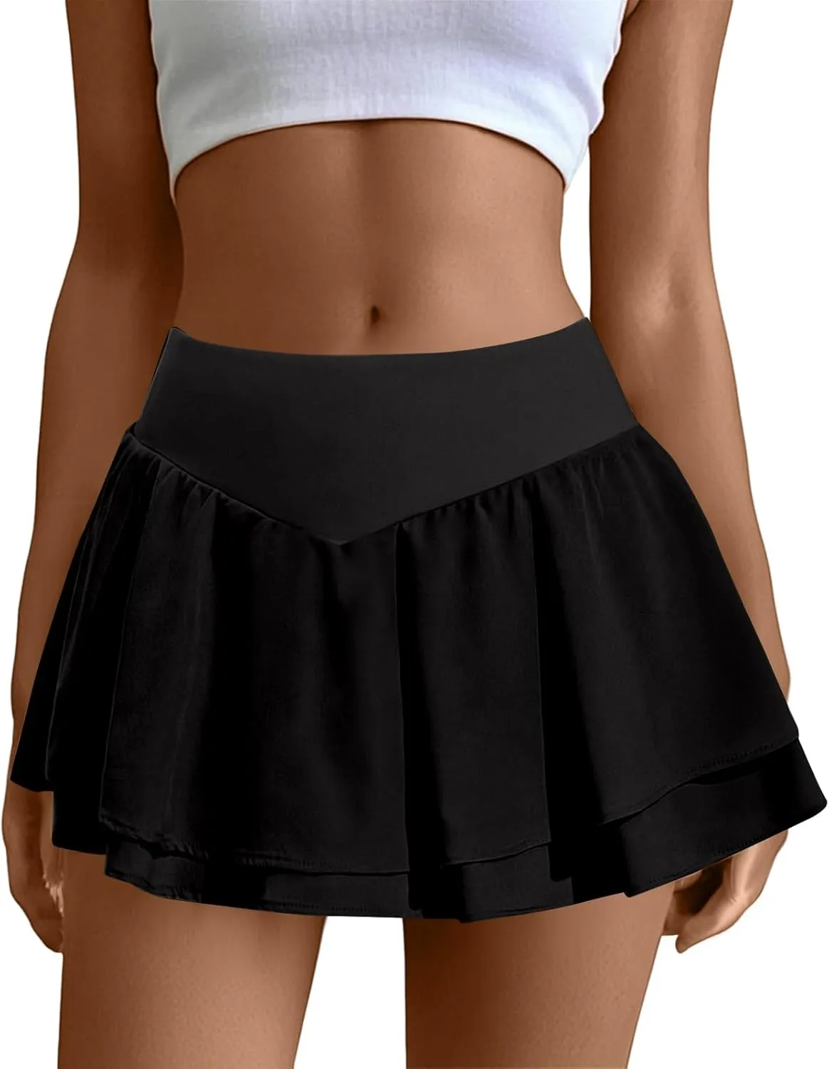 Golf Skirts for Women with Shorts Flowy Workout High Waist Mini Tennis Skirts Casual Athletic Skorts with Pockets