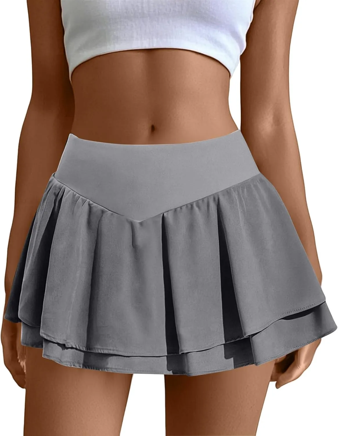 Golf Skirts for Women with Shorts Flowy Workout High Waist Mini Tennis Skirts Casual Athletic Skorts with Pockets