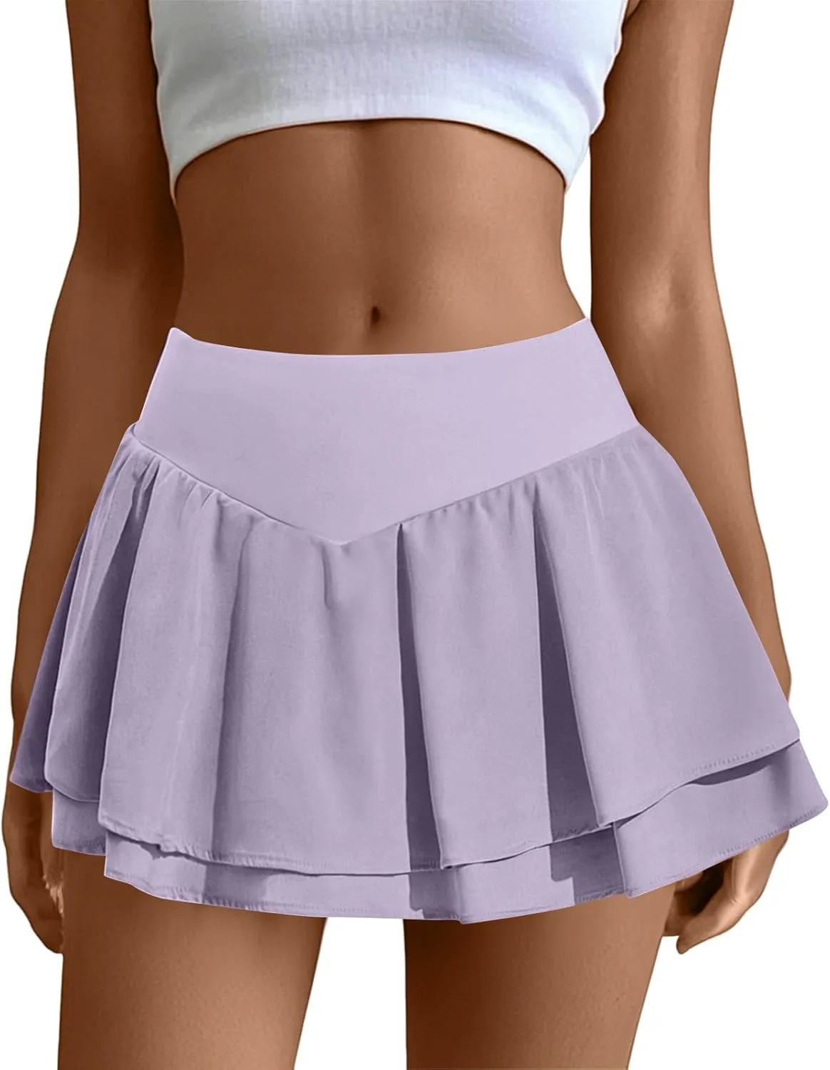 Golf Skirts for Women with Shorts Flowy Workout High Waist Mini Tennis Skirts Casual Athletic Skorts with Pockets