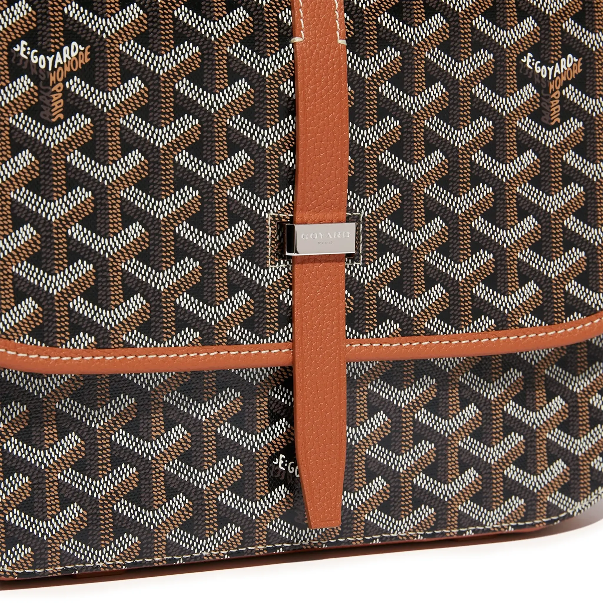 Goyard Goyardine Belvedere II Black Tan MM Messenger Bag