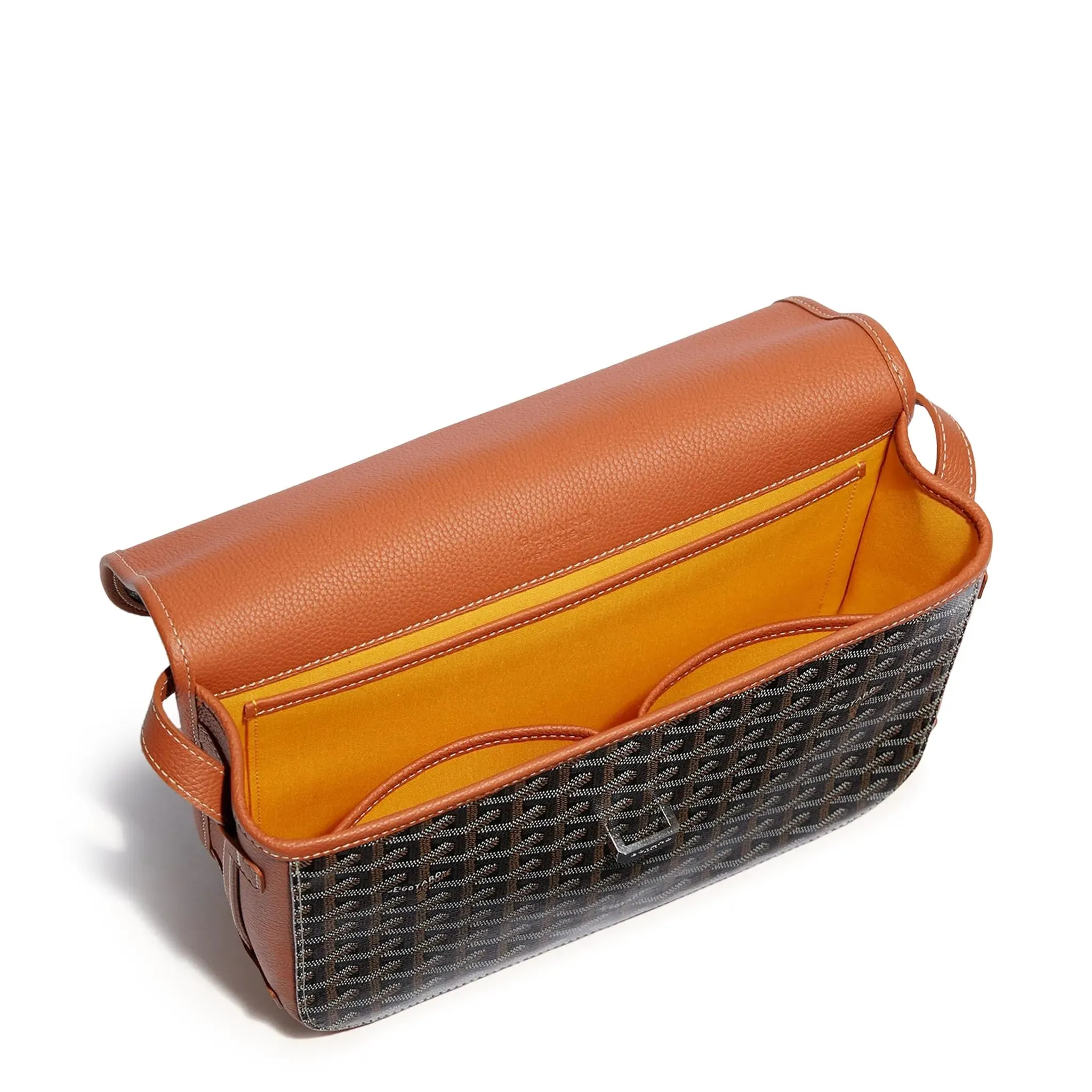 Goyard Goyardine Belvedere II Black Tan MM Messenger Bag