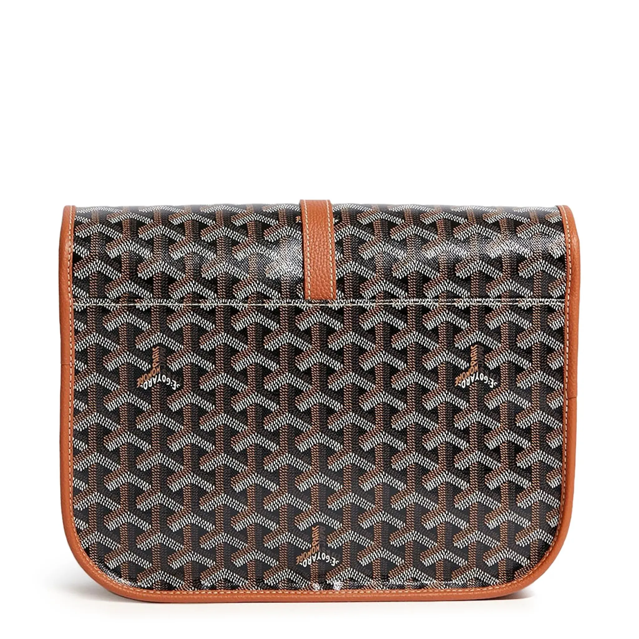 Goyard Goyardine Belvedere II Black Tan MM Messenger Bag