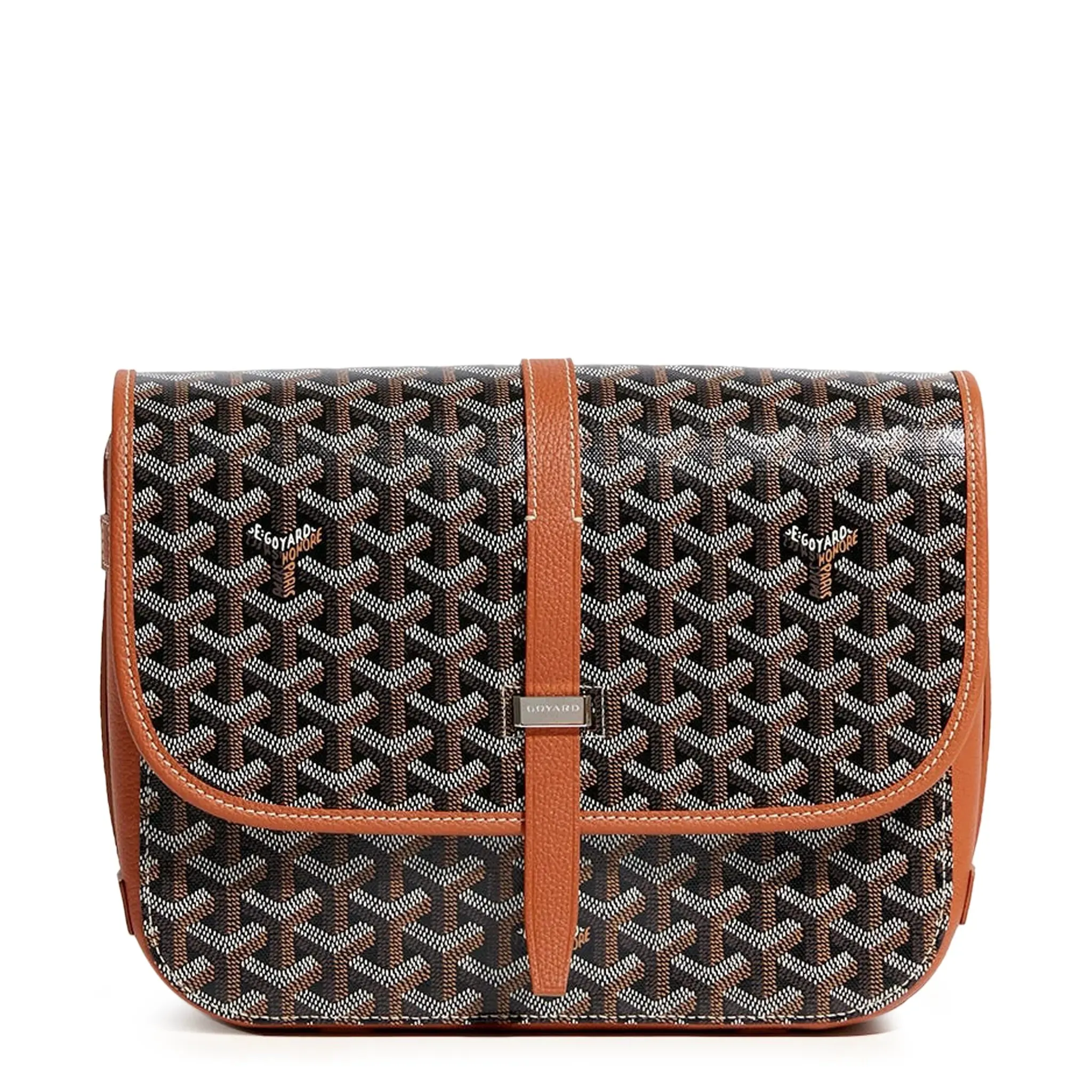 Goyard Goyardine Belvedere II Black Tan MM Messenger Bag