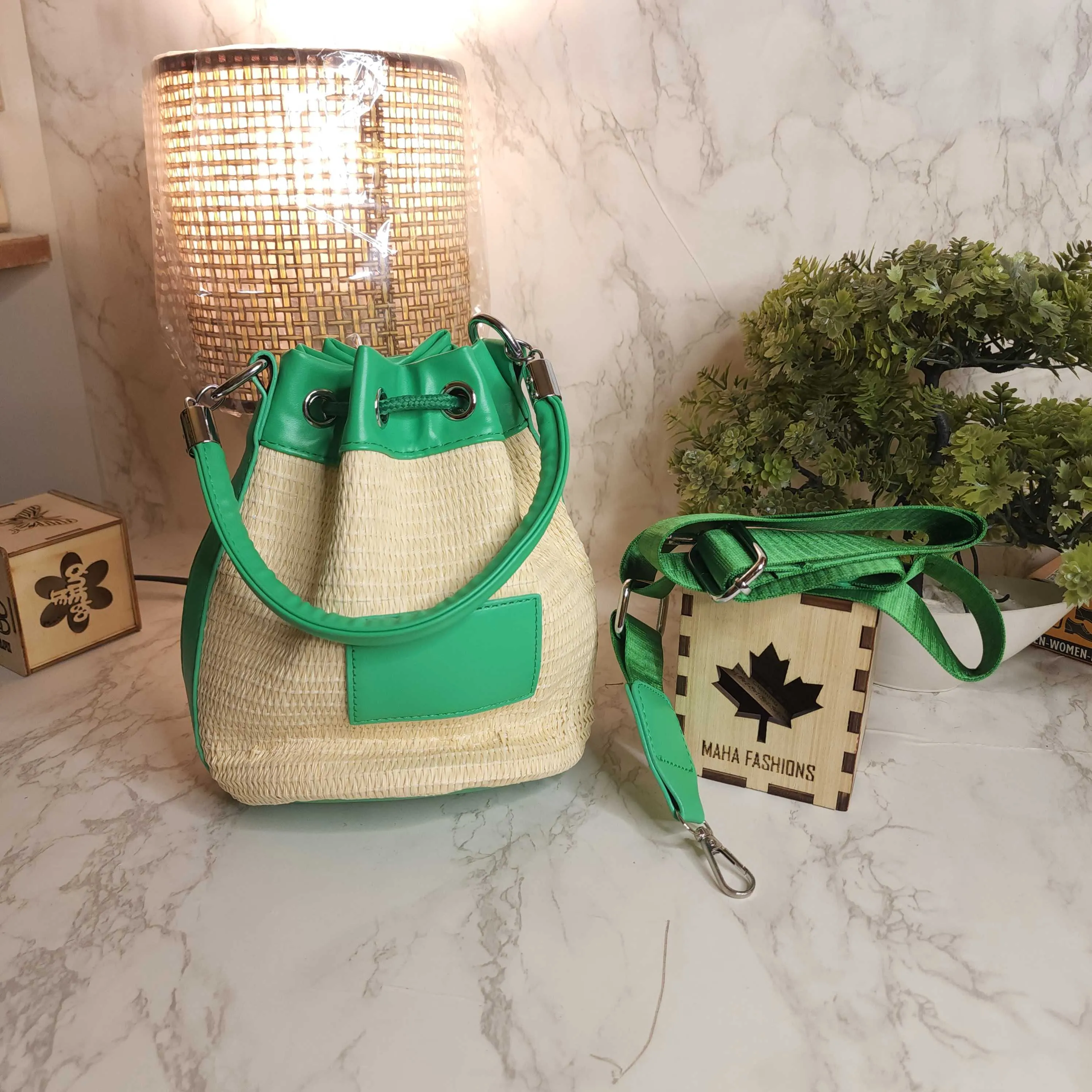 Green Bucket Bag