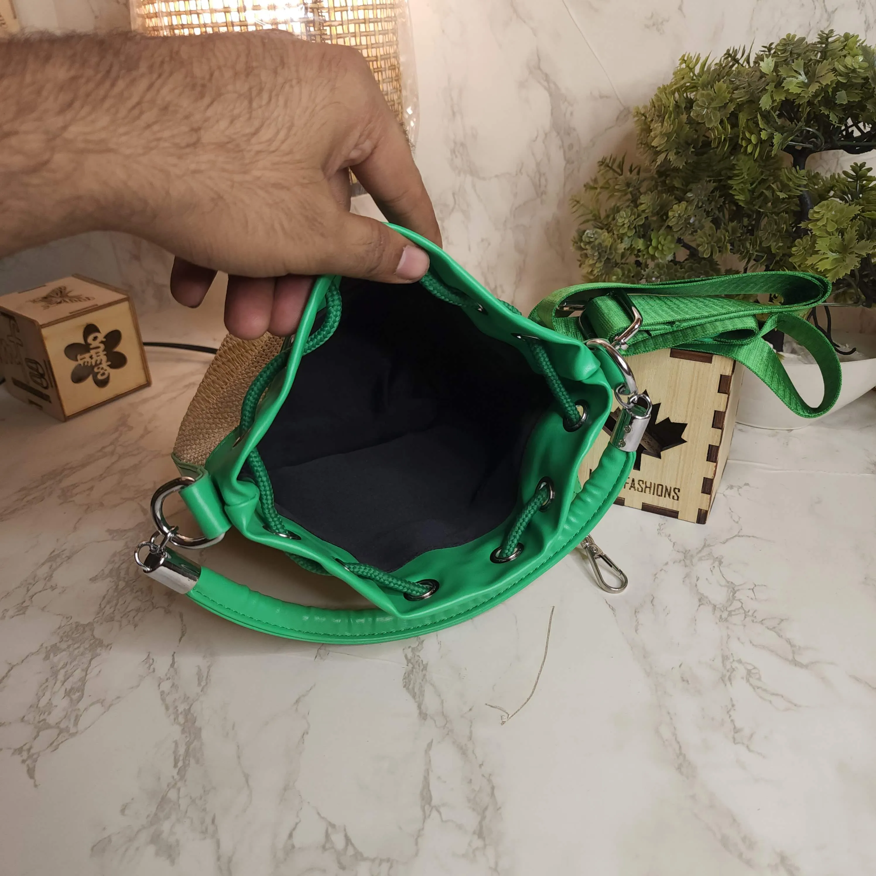 Green Bucket Bag