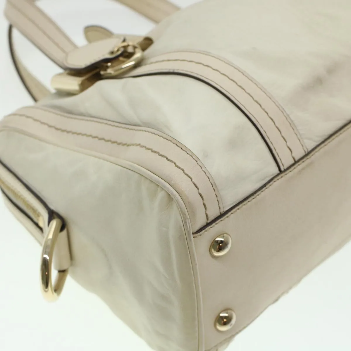 GUCCI Boston Bag Leather White 181487  yb122
