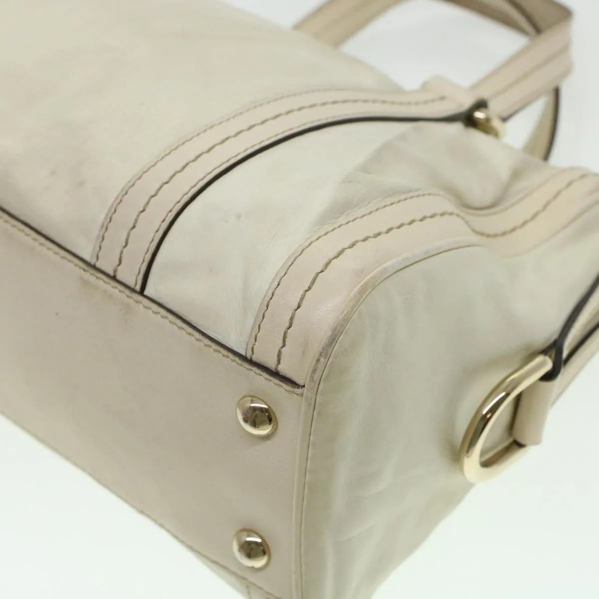GUCCI Boston Bag Leather White 181487  yb122