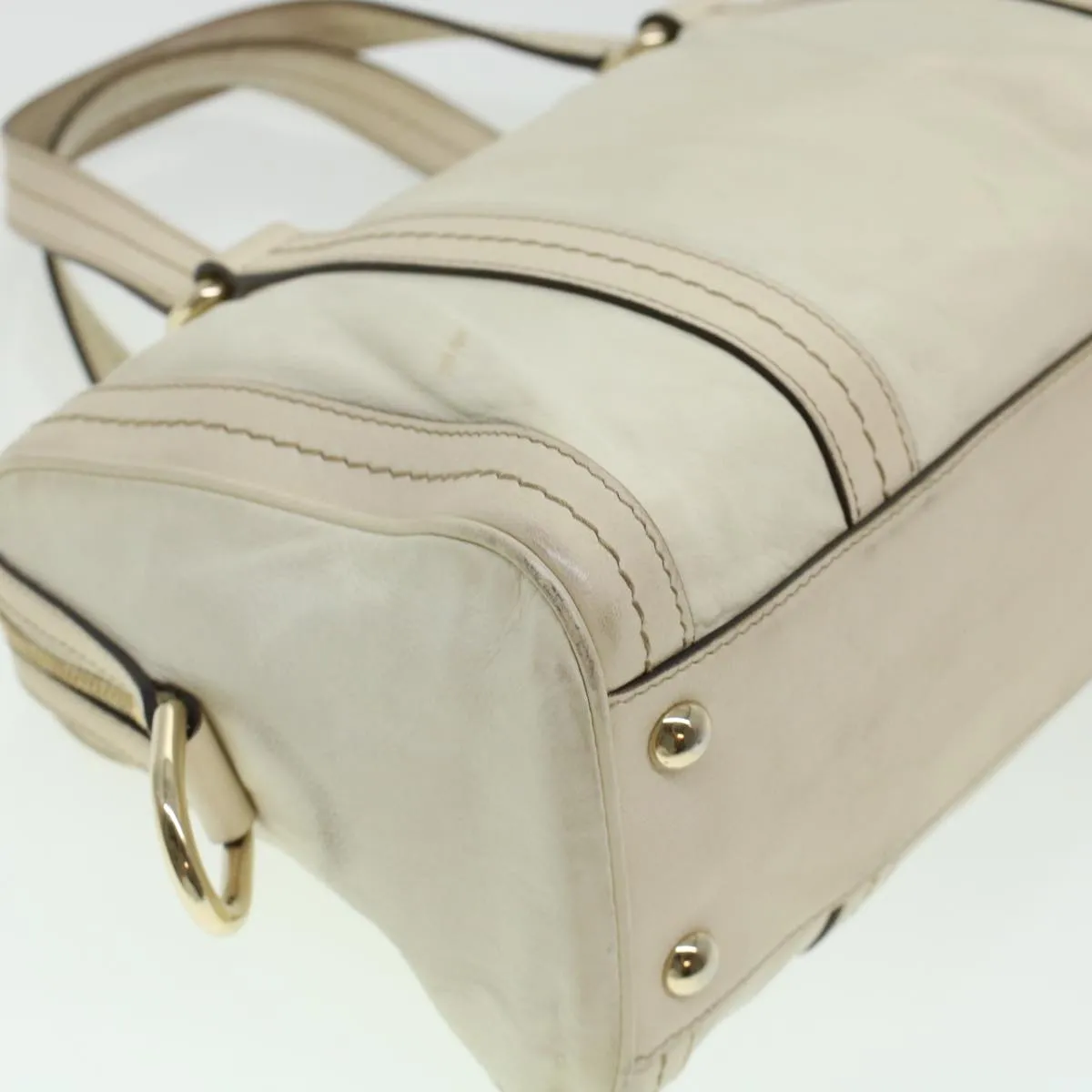 GUCCI Boston Bag Leather White 181487  yb122