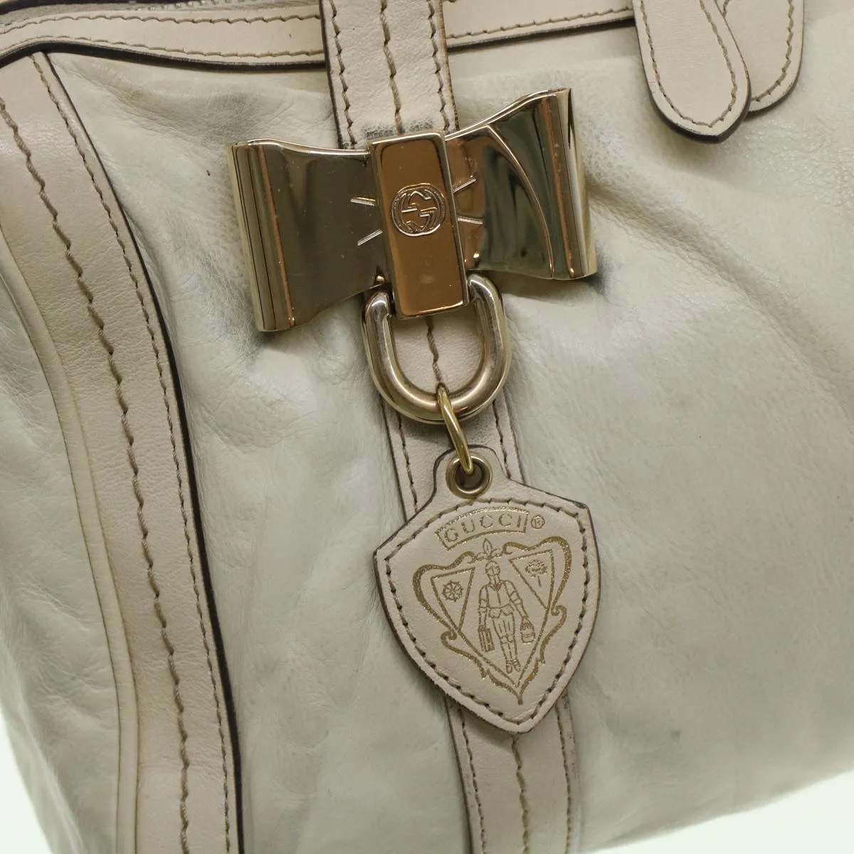 GUCCI Boston Bag Leather White 181487  yb122