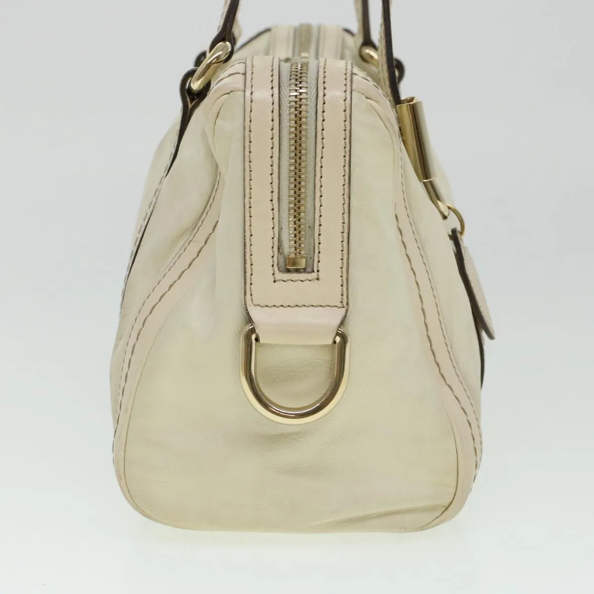 GUCCI Boston Bag Leather White 181487  yb122