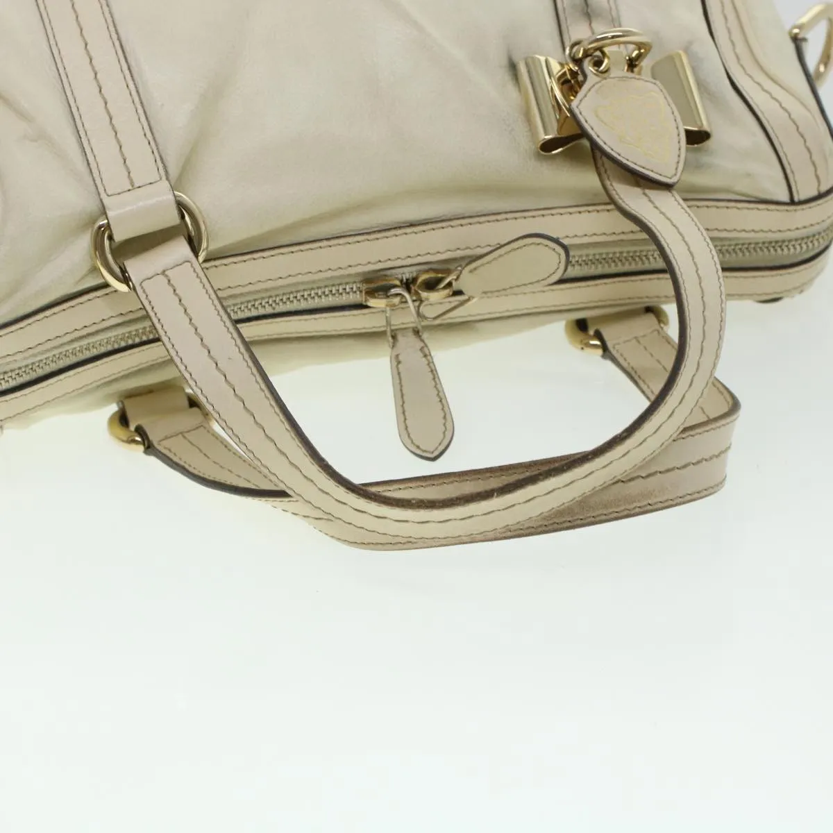 GUCCI Boston Bag Leather White 181487  yb122