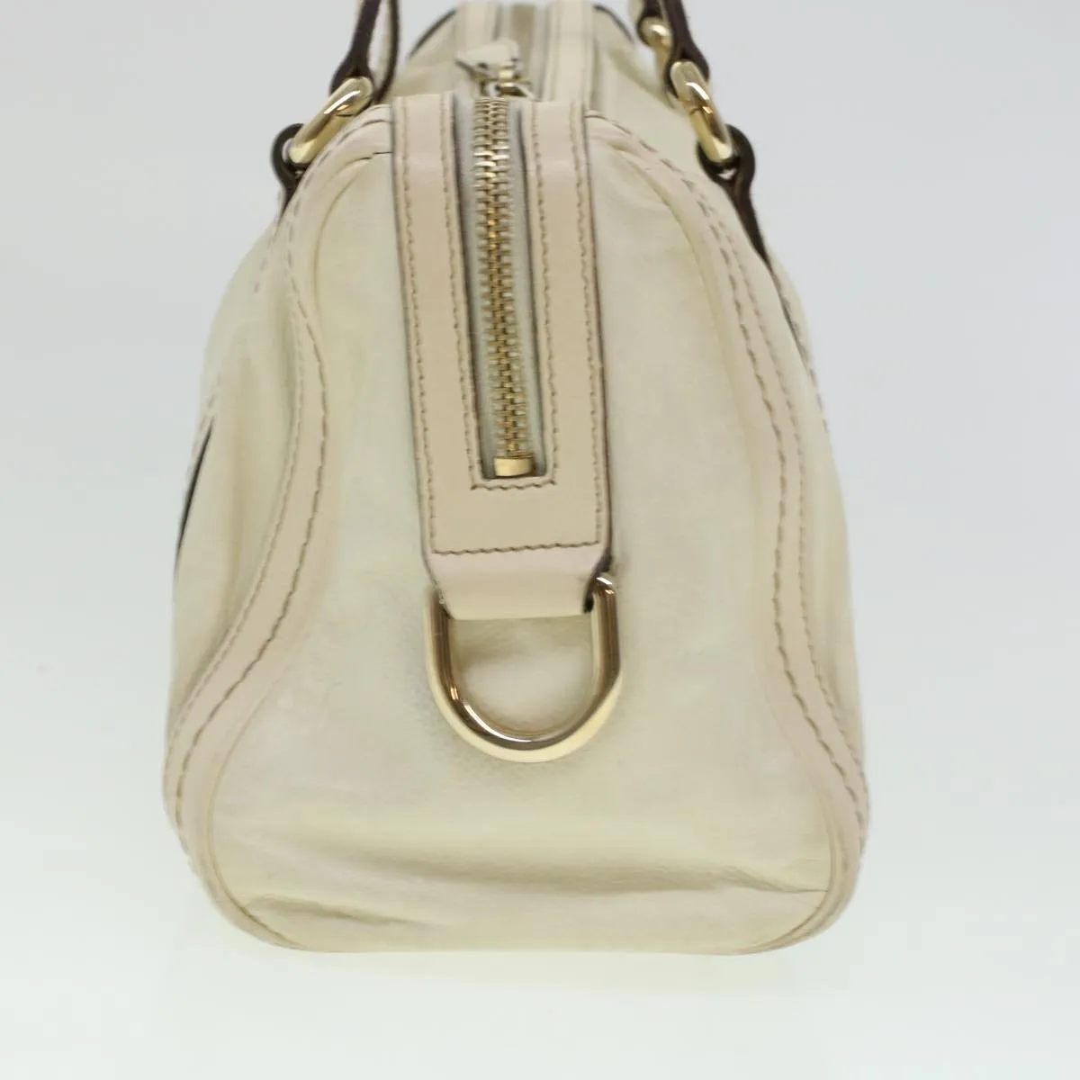 GUCCI Boston Bag Leather White 181487  yb122