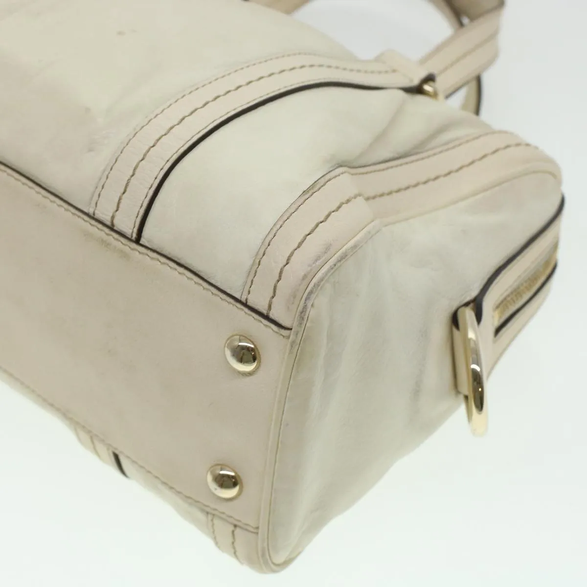 GUCCI Boston Bag Leather White 181487  yb122