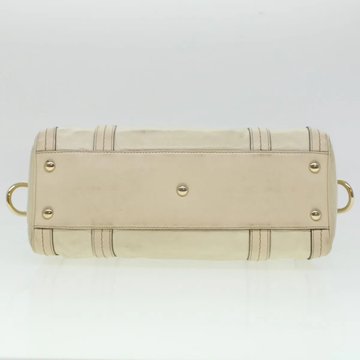 GUCCI Boston Bag Leather White 181487  yb122